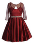 Just Kids Girls Satin Dress with Rhinestone Belt and Sheer Embroidered Bolero, Sizes 4-14 - SophiasStyle.com